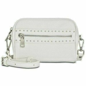 Steve Madden BParty White Faux Pebbled Leather Small Crossbody Bag
